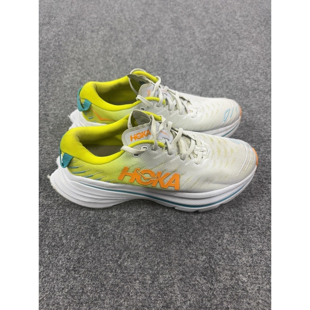 Hoka One One Bondi X Shoes Womens Size 8.5 White Running Sneakers Cushioned